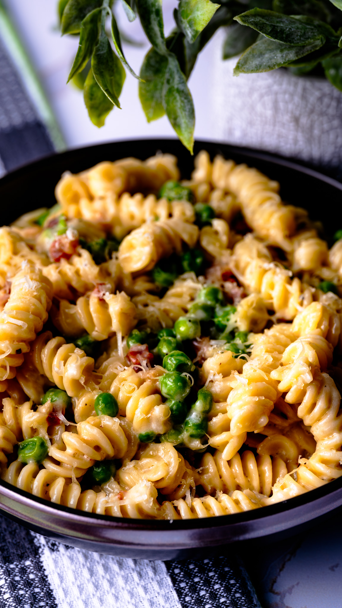 Pasta with Pancetta & Peas