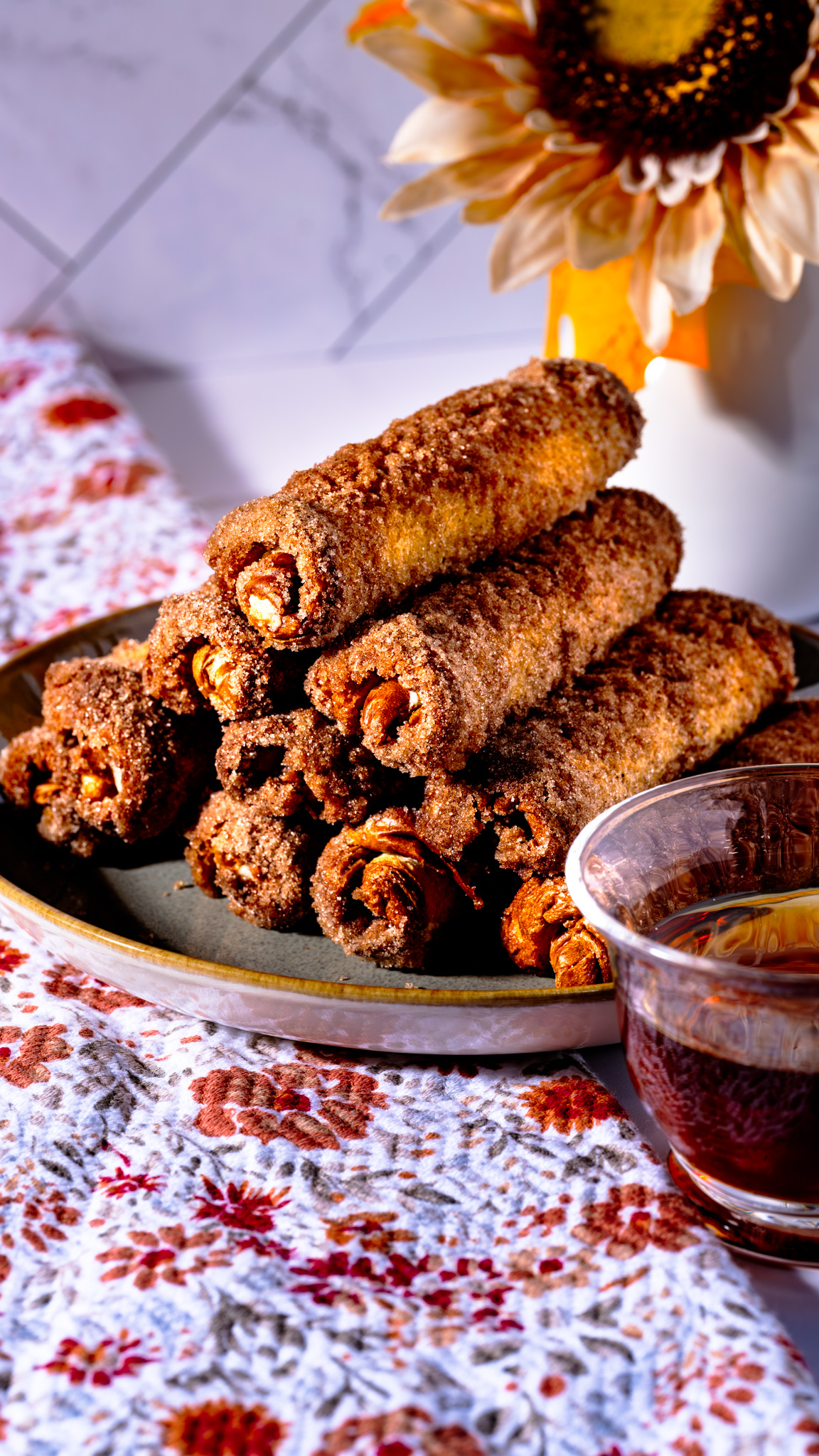 Cheesecake Stuffed French Toast Roll Ups