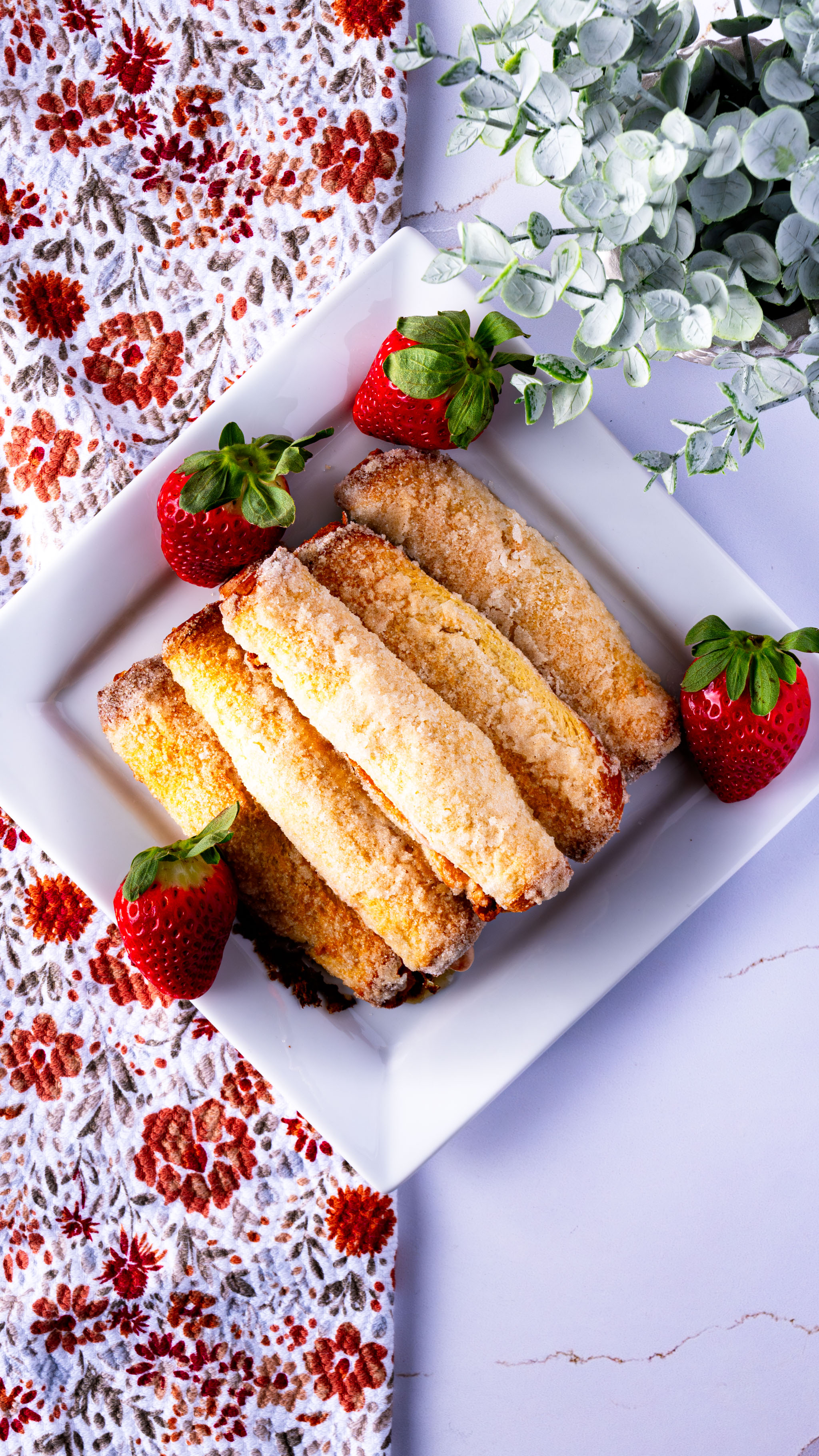Strawberry Cheesecake Stuffed French Toast Sticks